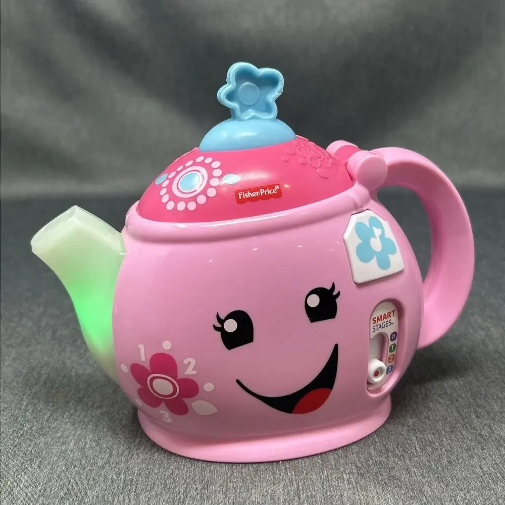 Fisher Price Talking Pink Teapot Laugh 'N Learn Tea Party Pot Musical Works